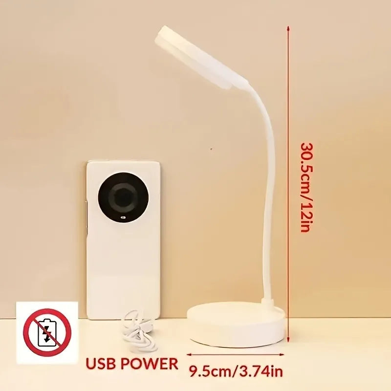 Flexible LED Desk Lamp With 3 Level Dimmer USB Powered