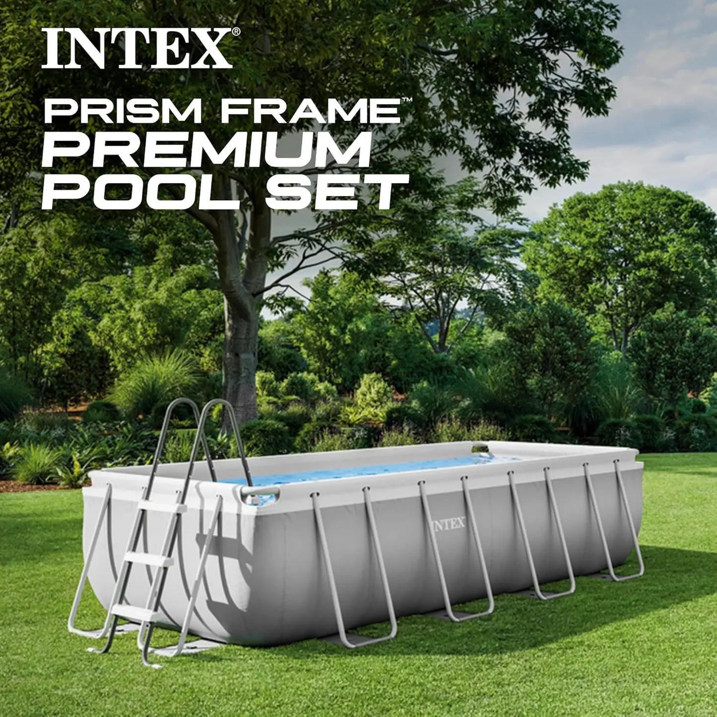 Prism Frame Premium Rectangular Above Ground Pool Set