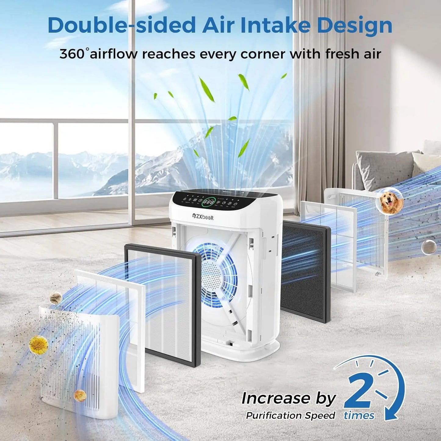 Air Purifier With HEPA Filter PM2.5 Sensor Aroma Quiet Sleep