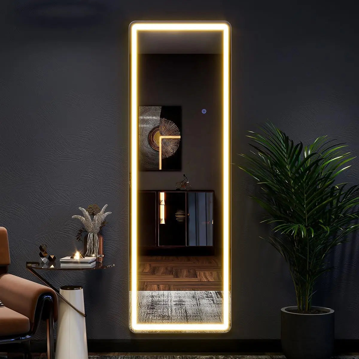Koonmi Full Length Lighted Floor Mirror With Dimming