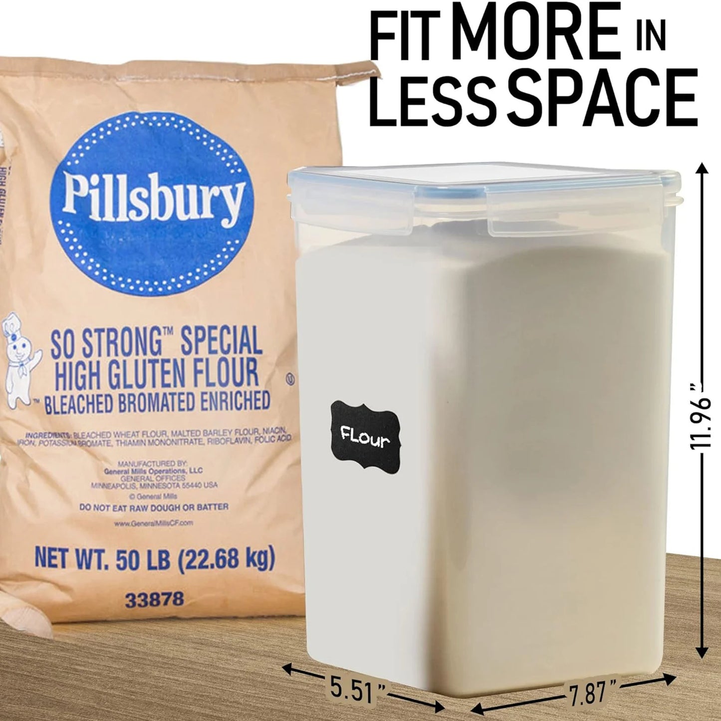 Airtight Pantry Storage Containers 2-Pack For Flour And Sugar