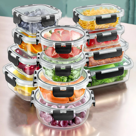 Glass Lunch Box Set 12 Pieces Airtight Microwave Safe Containers