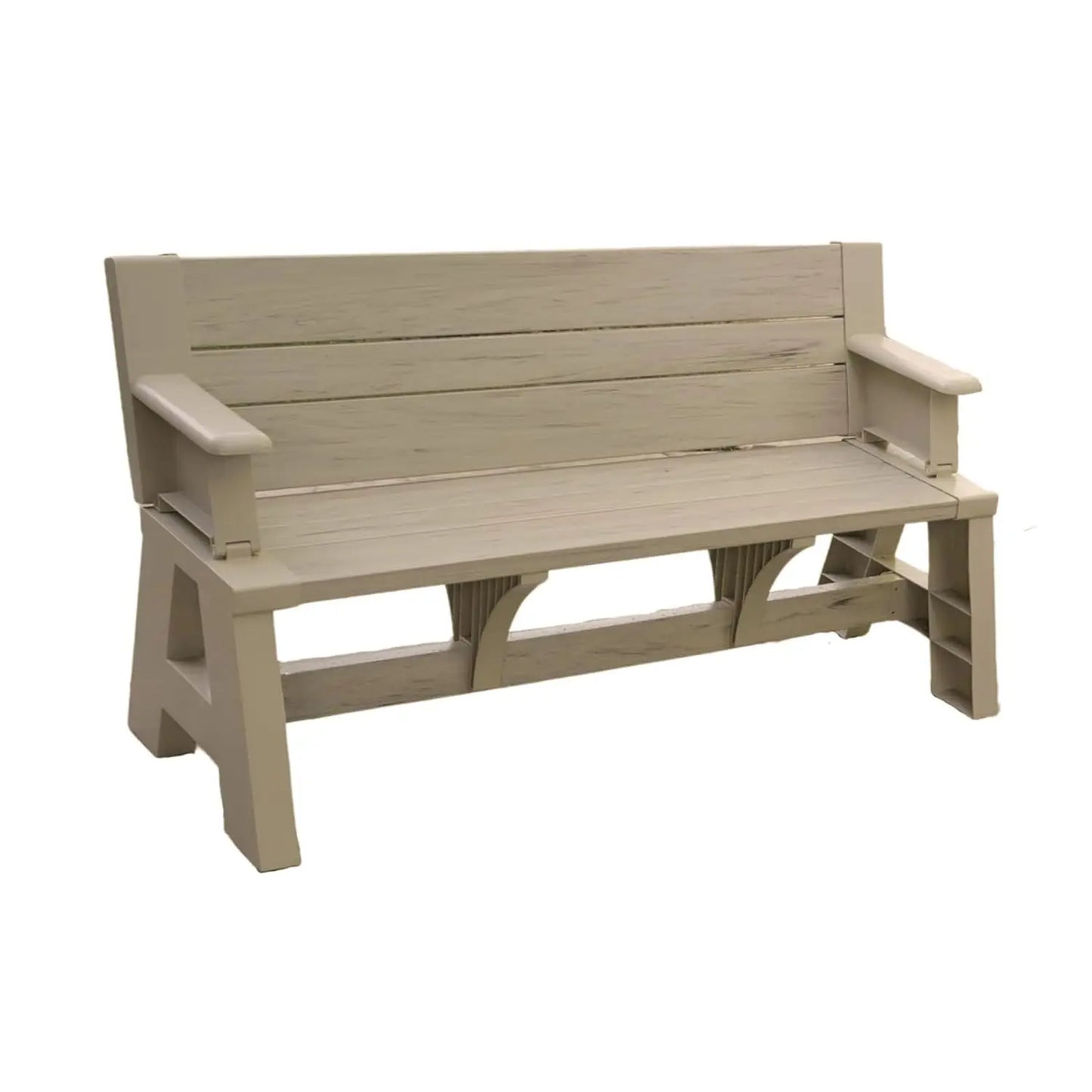 Convertible Outdoor Bench Table Weather Resistant Patio Garden Furniture