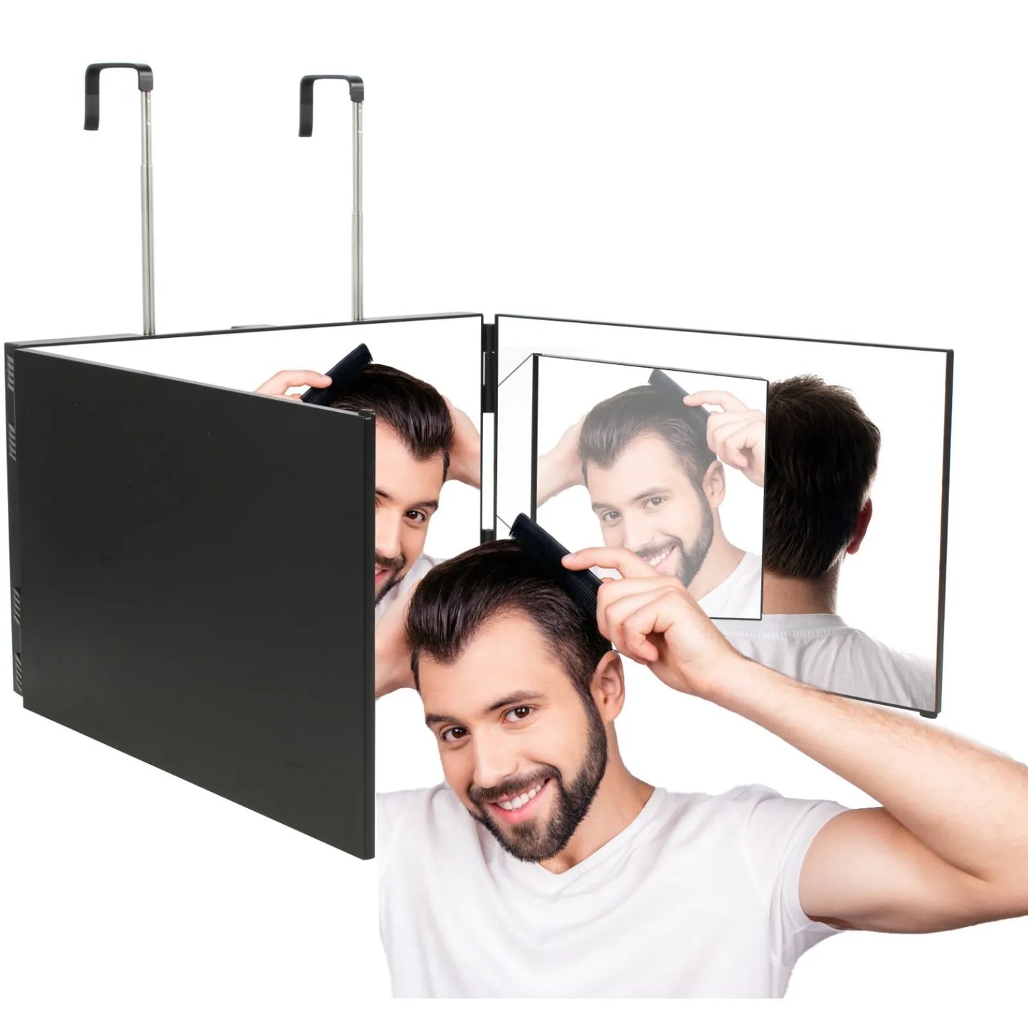 Three Way Hair Cutting Mirror For Self Haircut Back View