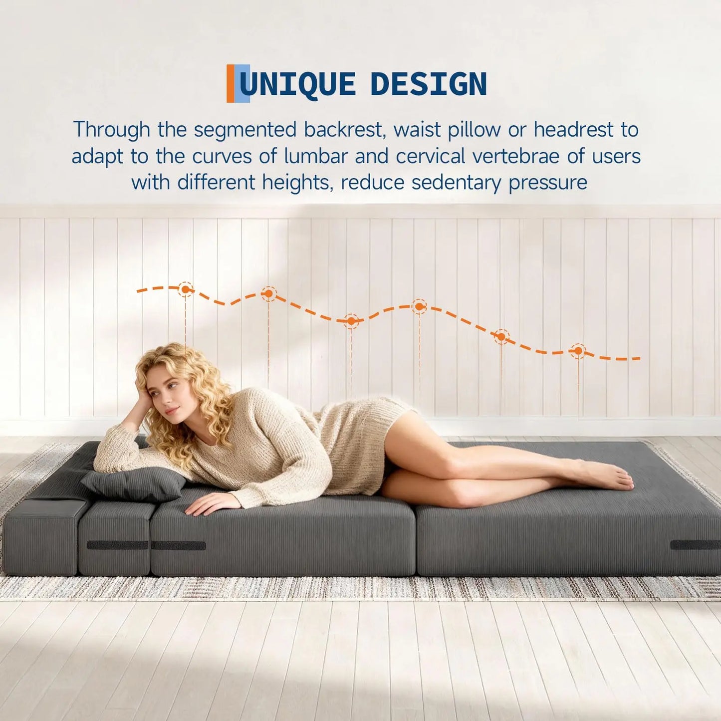HobbyLane 4 In 1 Folding Sofa Bed Corduroy Sleeper Loveseat