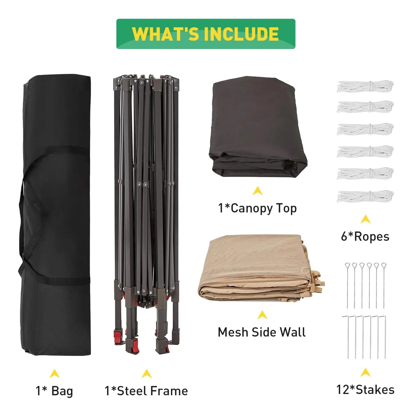 HiMISS Pop Up Gazebo With Mosquito Netting And Double Roof