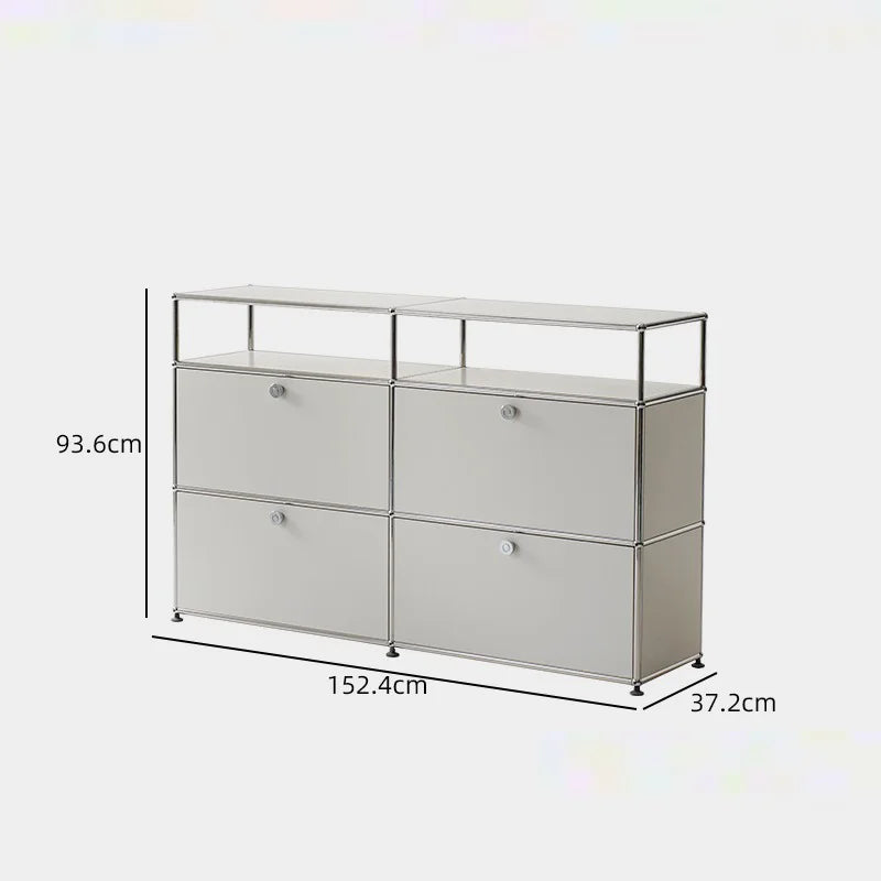 Bigcityfur Tv Stand Metal Storage Cabinet For Living Room