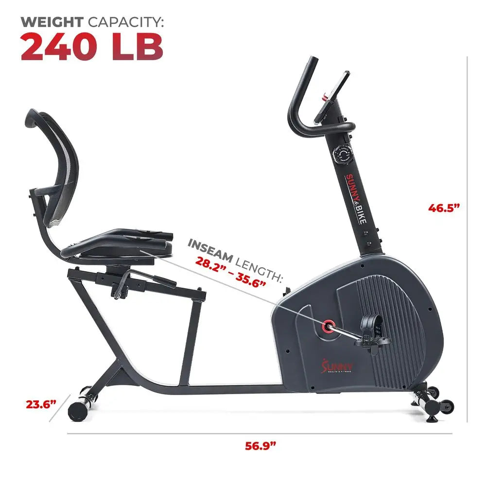 YTYIN Smart Recumbent Exercise Bike With Magnetic Belt Drive