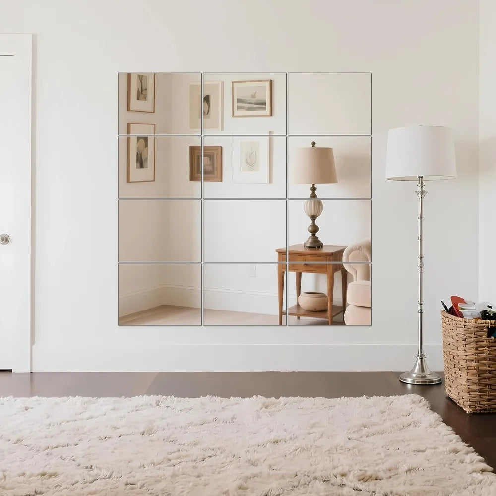 Frameless Wall Mirror Tiles Set For Home And Vanity