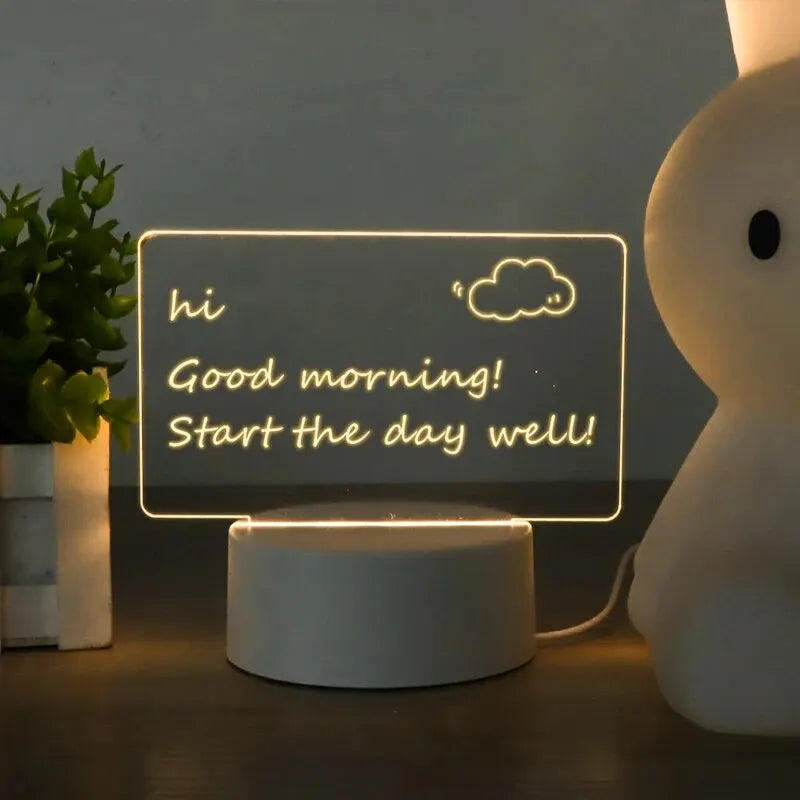 LED Luminous Message Board With USB Desk Lamp And Erasable Pen